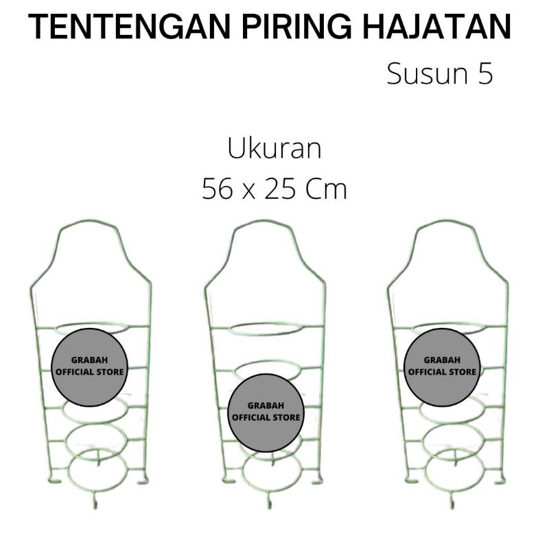 tentengan Piring Hajatan susun 5 besi tebal / Rak Piring Hajatan susun 5 besi tebal - GRABAH OFFICIA