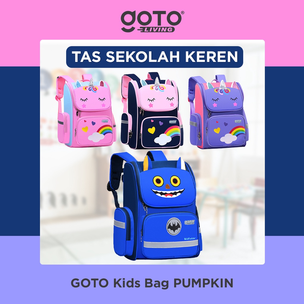 Goto Pumpkin Tas Ransel Sekolah Anak TK SD Backpack Waterproof Bag