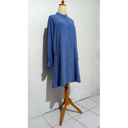 PRELOVED TUNIK BIRU/TUNIK BIRU LAUT/TUNIK POLOS/ATASAN WANITA