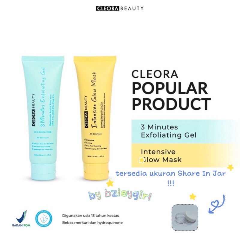 [Share In Jar] Cleora Beauty 3 Minutes Exfoliating Gel | Eksfoliasi