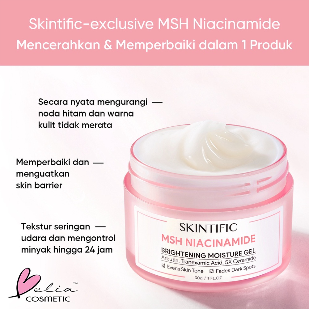 ❤ BELIA ❤ SKINTIFIC MSH Niacinamide | 10% Niacinamide Serum | Moisture Gel | Brightening | Basic Glowing Series | BPOM