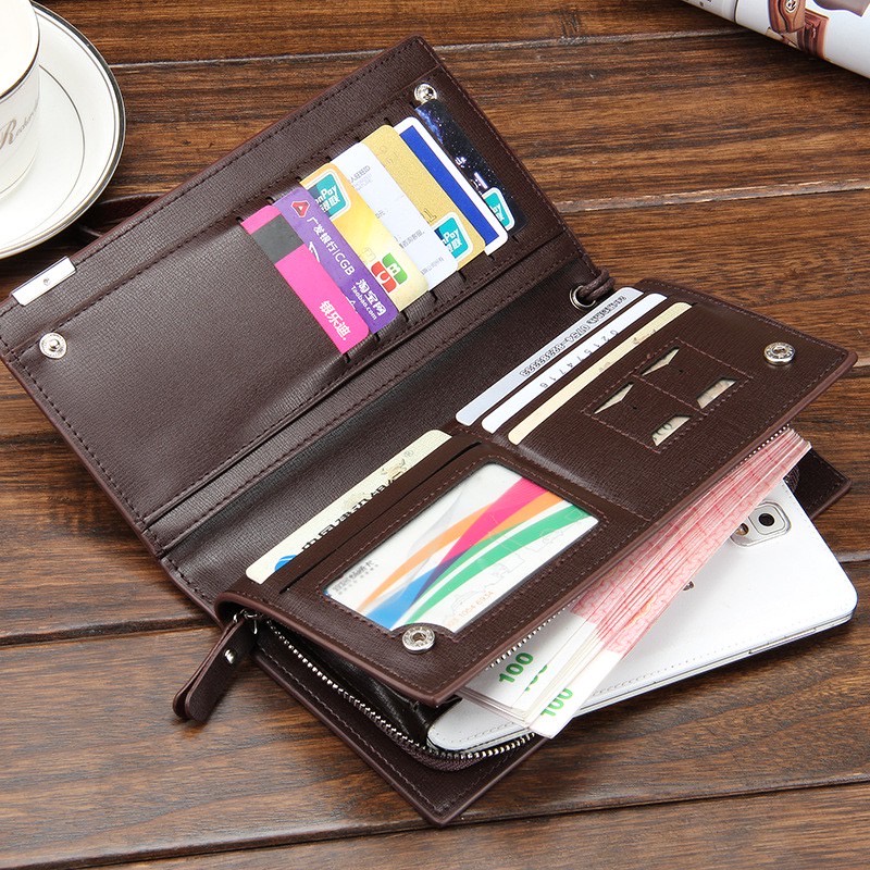 LUCKYMALL BAELLERRY SW002 Dompet Pria Wanita Bahan Kulit PU Leather Panjang ORIGINAL Import Kartu Koin KOREA