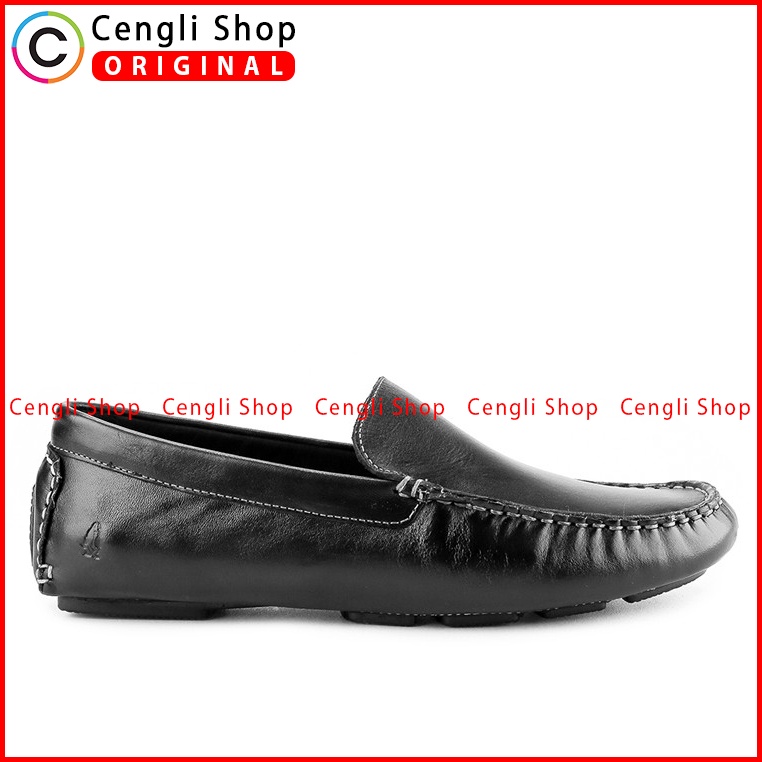 HM003 SEPATU PANSUS HUSH PUPPIES PRIA ORIGINAL LOAFER KULIT ASLI BRANDED HITAM