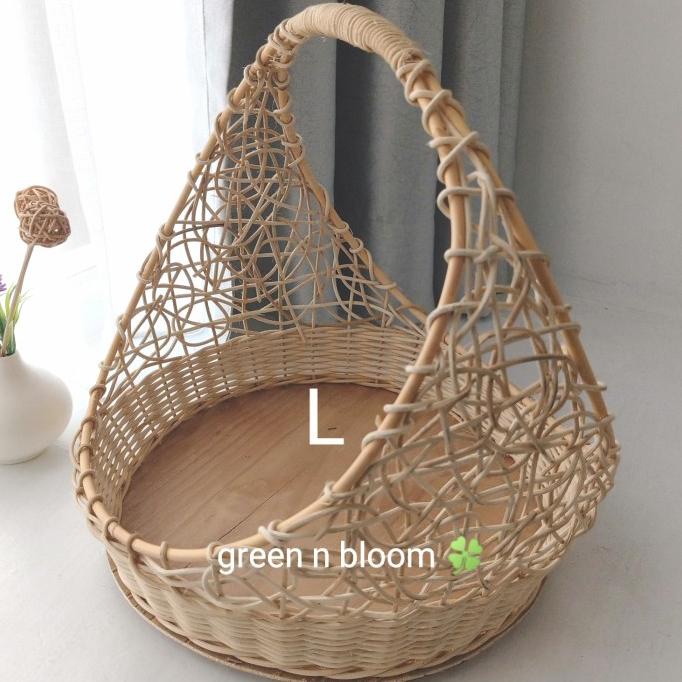 keranjang parcel rotan bulat unik besar