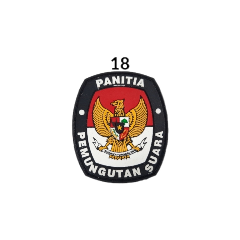 Patch Rubber Logo Kpu Pemilu, Bawaslu Panwaslu, PPS Panitia Pemilihan Suara, Bendera Indonesia