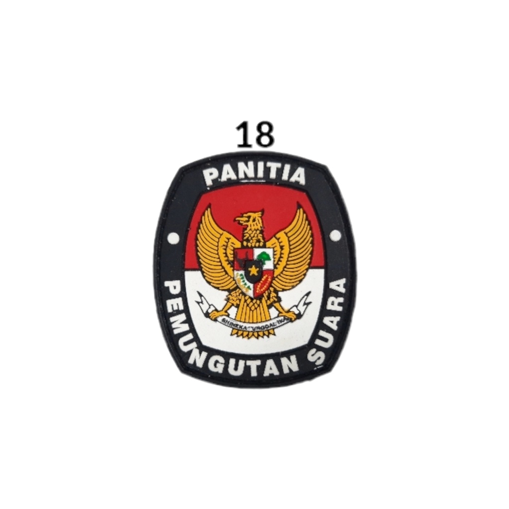 Patch Rubber Logo Kpu Pemilu, Bawaslu Panwaslu, PPS Panitia Pemilihan Suara, Bendera Indonesia