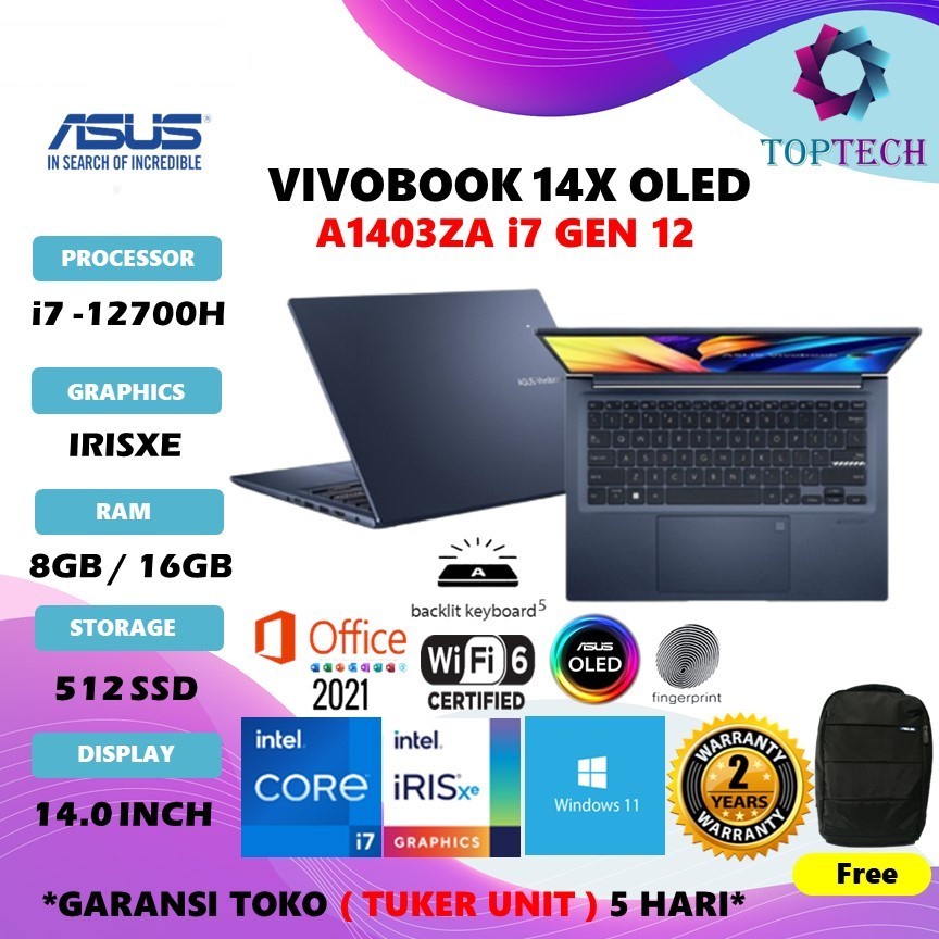 Jual Laptop Asus Vivobook X Oled A Za Oleds K Hz I H Ram Gb Gb Ssd