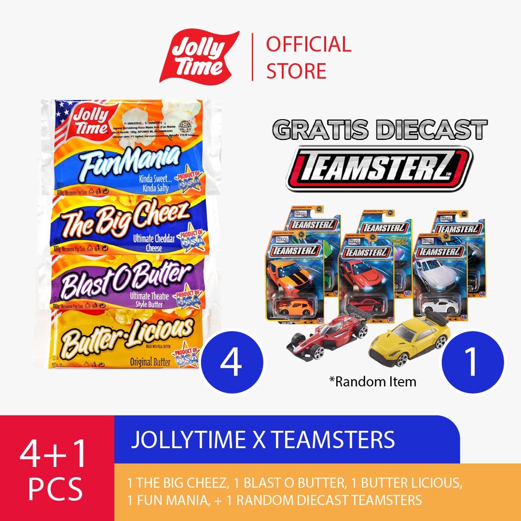 

Jolly Time Microwave Popcorn 4 Flavour - Free Gift Merchandise