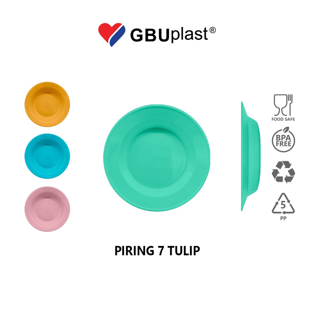 GBU PLAST Piring Tulip ukuran 7&quot;