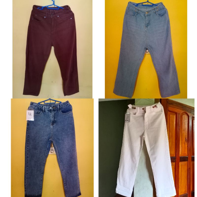 Preloved | PL | Thrift | Thrifting | Thrifted Celana Jeans Kulot Highwaist HW Boyfriend Denim All it