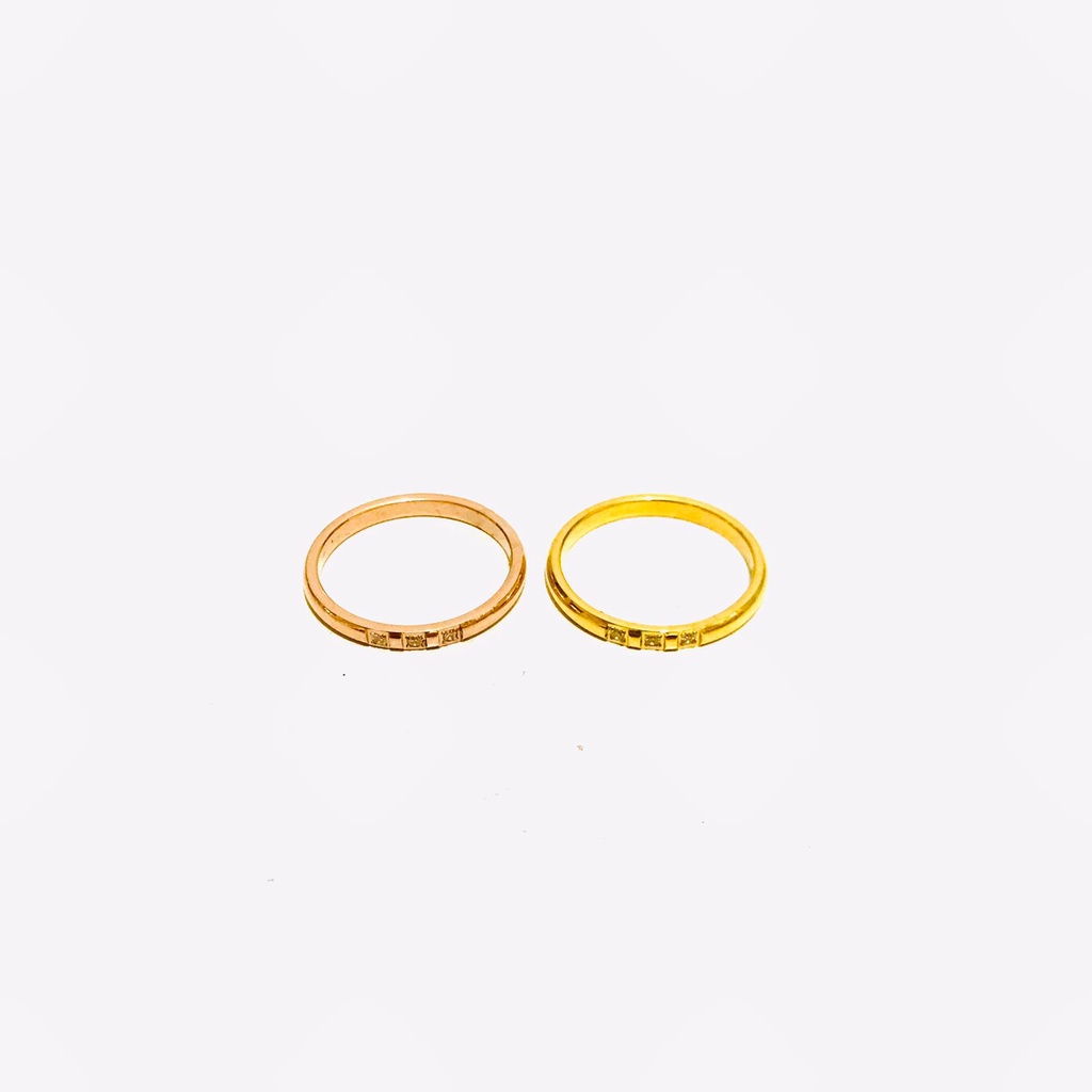 Cincin Titanium Wanita Lapis Emas Anti Karat CT-60-15-AMK