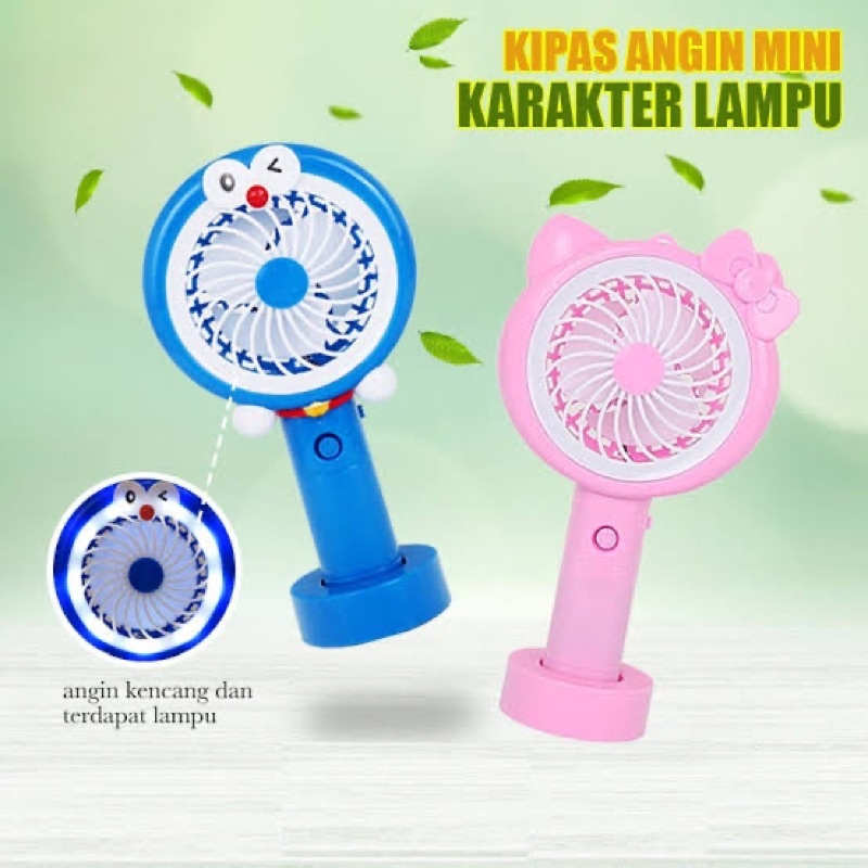 Kipas Mini Portable/ Kipas angin Mini Karakter/ kipas Genggam Led Light