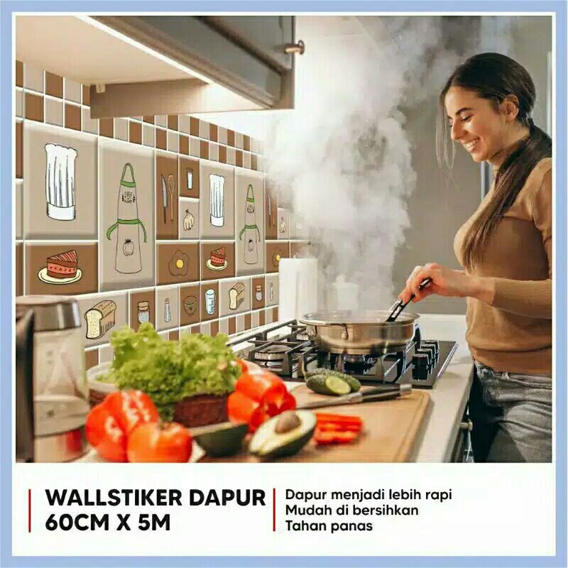 MoonLand Wall Stiker Dinding Dapur Anti Minyak / Api Wallpaper Sticker Alumunium Foil Dekorasi Dapur 121