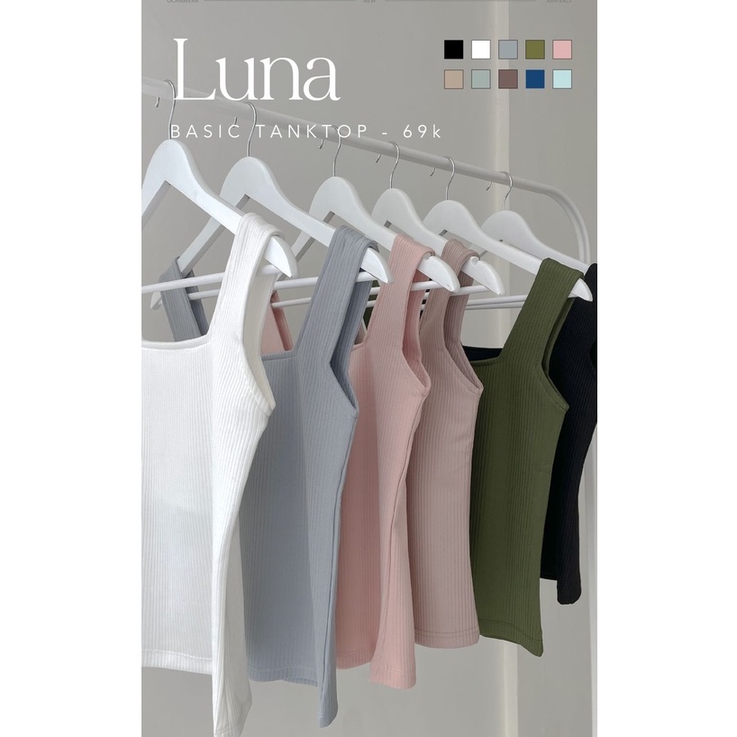 Luna Basic Tank top – Ocha Wear | Tanktop Camisole | Atasan Wanita | Korean Premium Knit Top