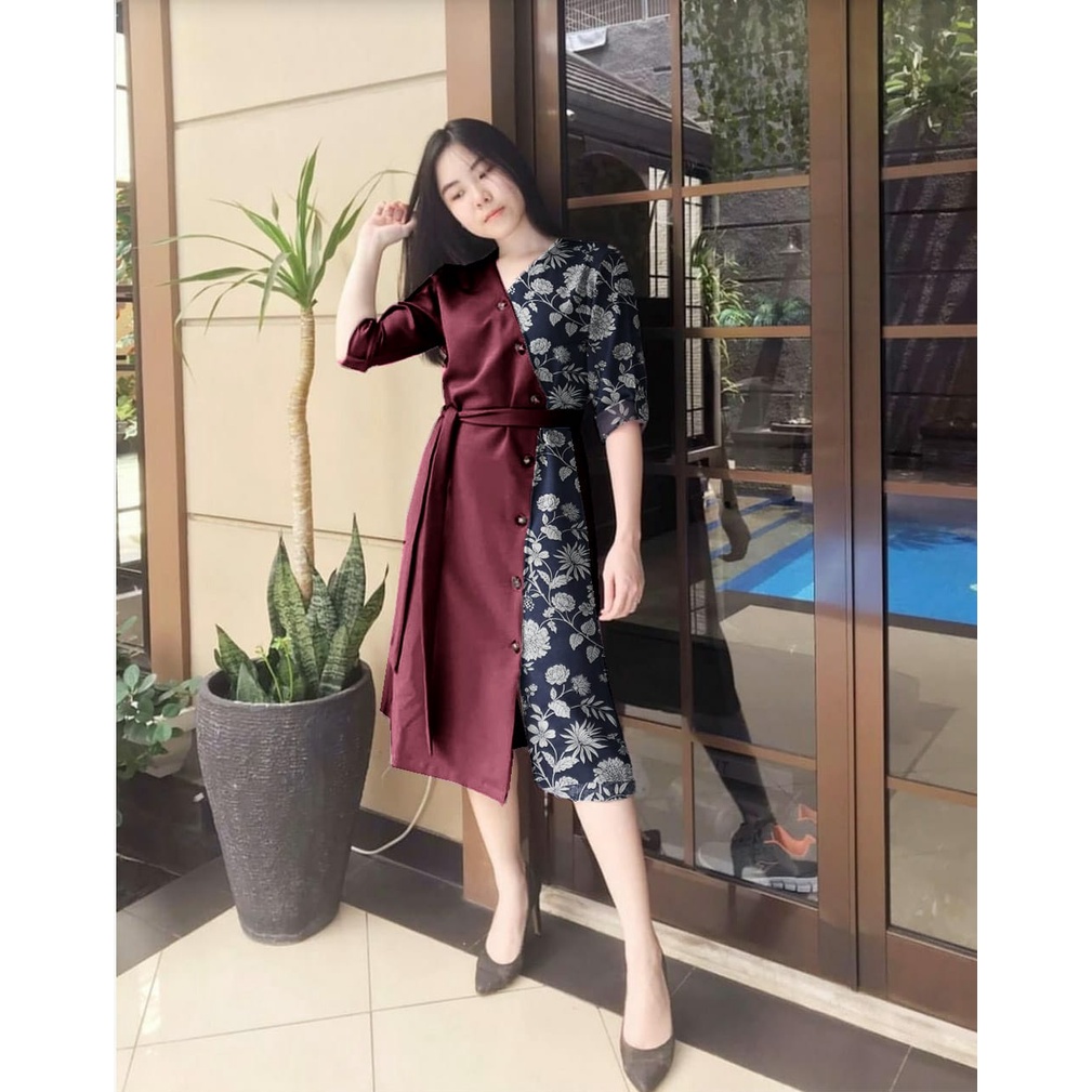 *[NSFK] Dress Ichiko / Dres Terbaru Murah / Baju Dress Korea / Pakaian Wanita Korea / Dress polos