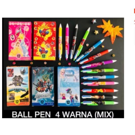 PULPEN 4 WARNA KARAKTER KARTUN