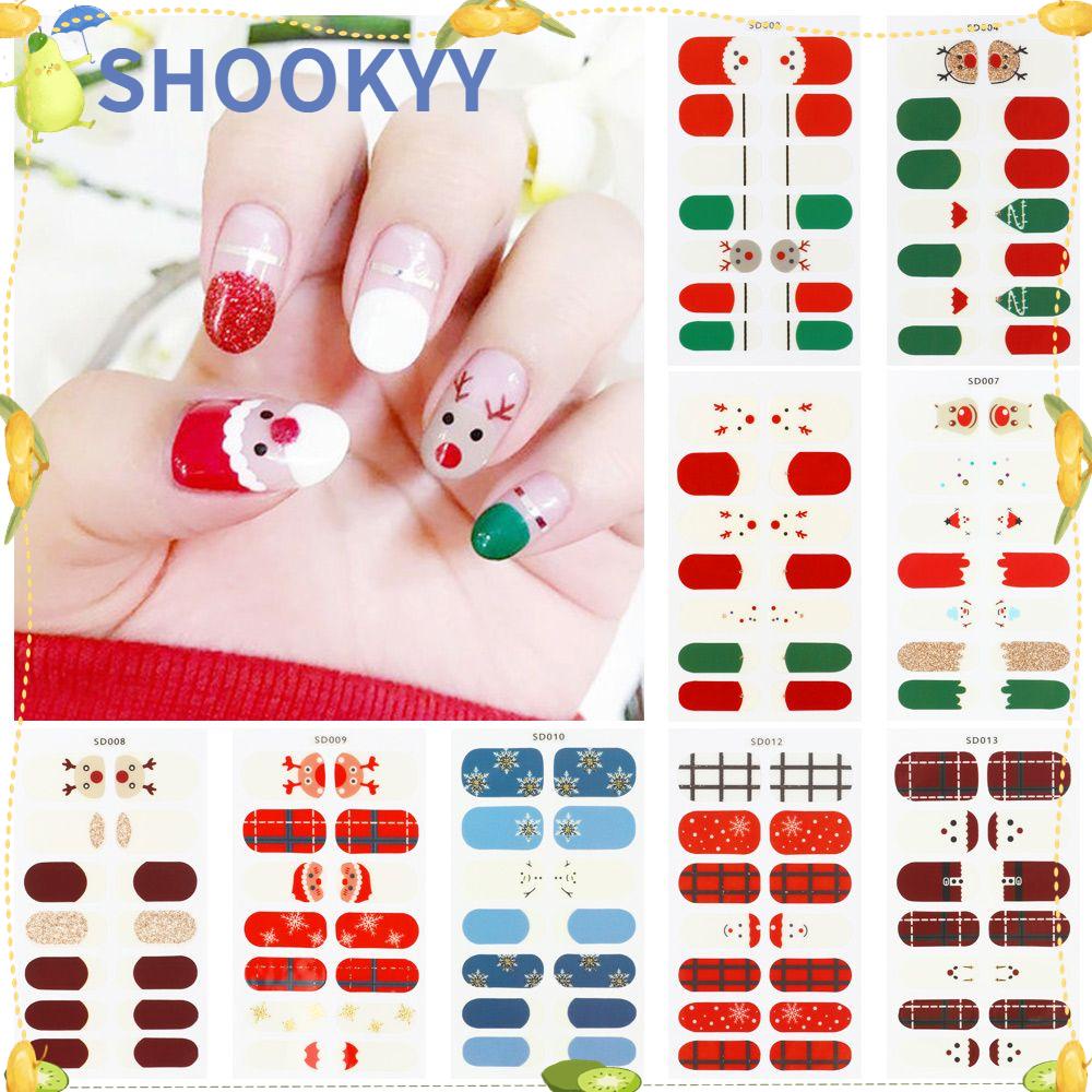 Chooky Stiker Kuku Motif Santa Claus / Snowman / Natal Untuk Dekorasi Manicure / Nail Art