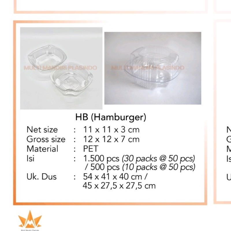 mika donut , mika burger isi 50pcs / tempat donut / tempat burger