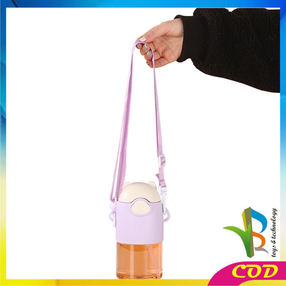 RB-C467 Botol Minum Anak Sekolah 600ML Bottle Minum Anak / Botol Minum Tutup Sedotan dan Tali Panjang BPA FREE