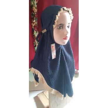 Jilbab anak 4-12 thn doa ibu bergo siria kerut dahi plisket renda karet jersey parale