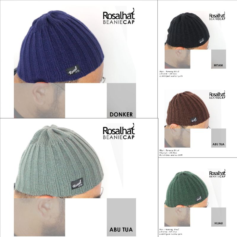 Peci Rajut Beanie Cap Rosal All Size Dewasa