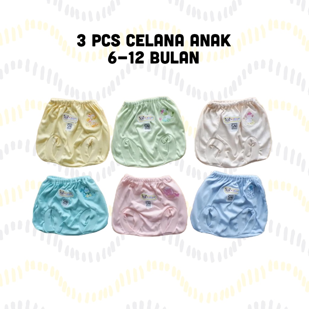 ISI 3 PCS Celana Kacamata Anak Bayi Print | Celana Pop Bayi Cewek Cowok | Celana Kodok Bayi