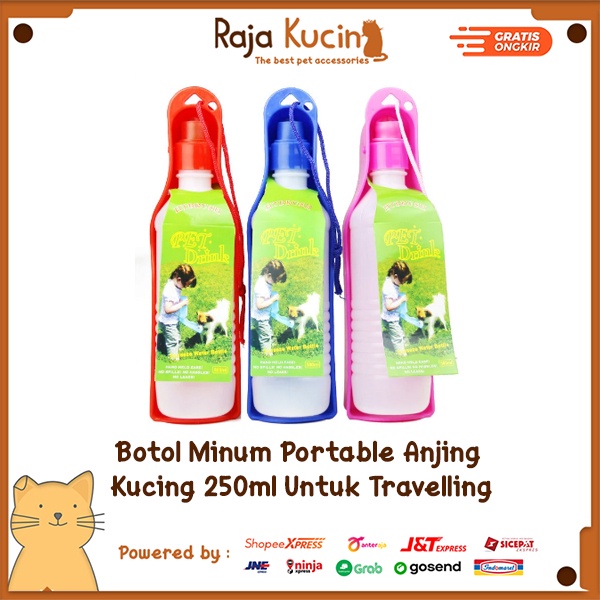 Botol minum portable anjing kucing 250ml untuk travelling