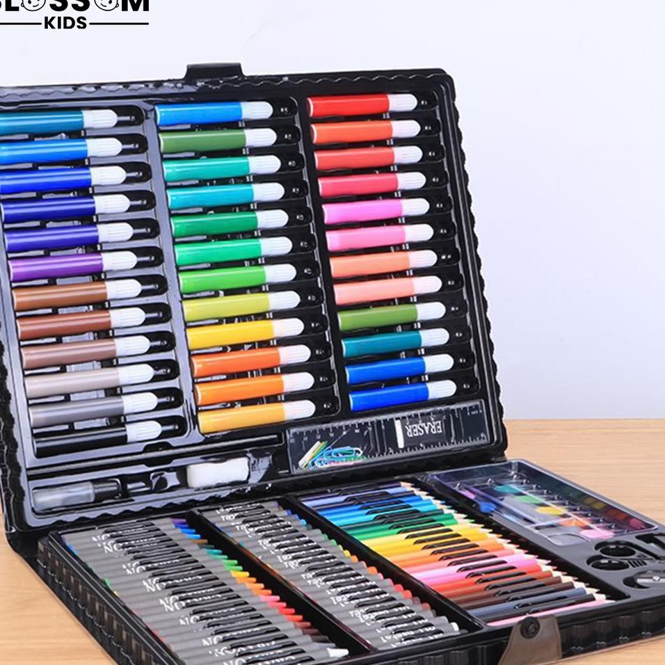 

TERLARIS Crayon Anak Set Koper 150 in 1 Crayon Mewarnai dan Melukis Lengkap dengan Cat Air - Blossom Kids ღ 856