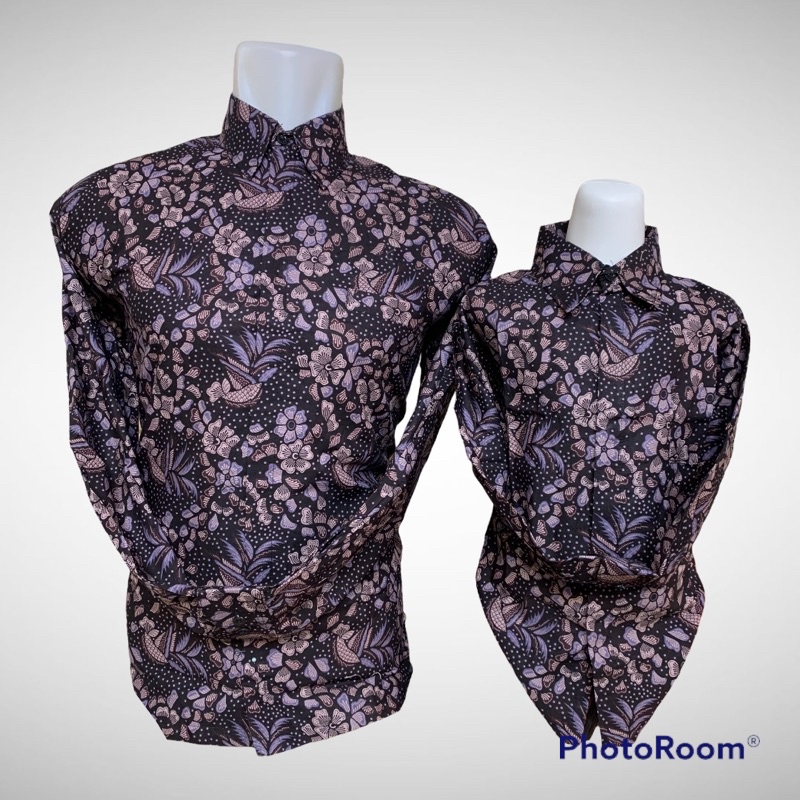 UH Baju Batik couple lapisan puring Ayah dan Anak laki-Laki, Baju batik proa pasangan ayah dan anak,WARNA LILAC,WARNA UNGU,Batik couple ayah dan anak laki-laki,GROSIR BATIK TANAH ABANG