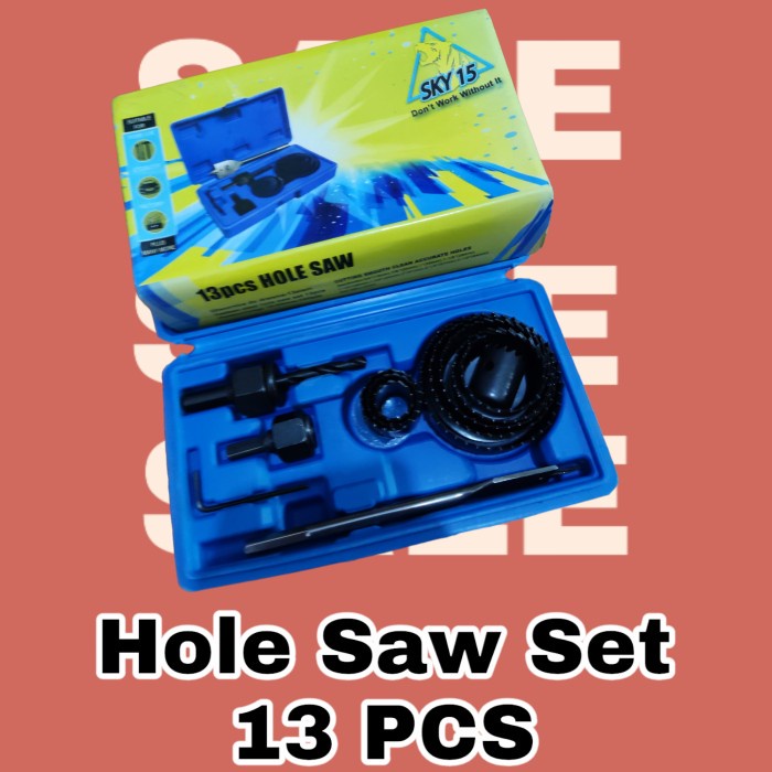 Hole Saw Set 13 PCS SKY / Mata Bor Kayu Plong