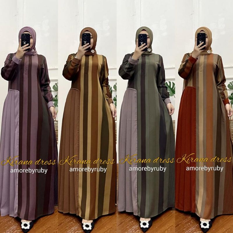 Kirana dress oribyrubby/gamis aswan /new lusy/adhista new/gamis aswan/abaya jetblack