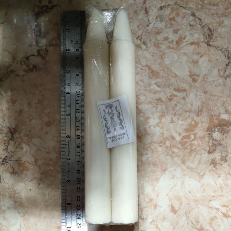 lilin putih besar cap naga 24cm