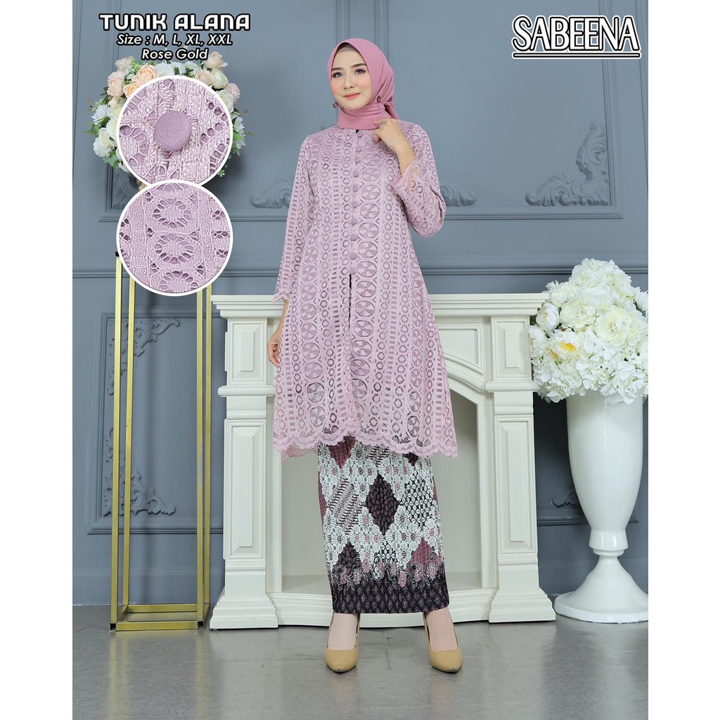 SET KEBAYA MUSTI MODREN BUSUI TUNIK MALIKA BURKAT CANTIK KANCING DEPAN