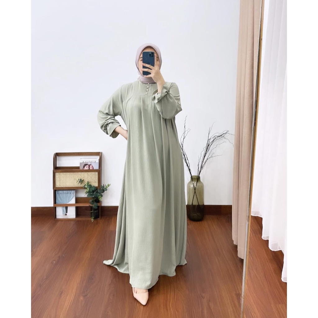 (MGA) GAMIS ASYFA DAILY BUSUI DRESS CRINCLE AIRFLOW