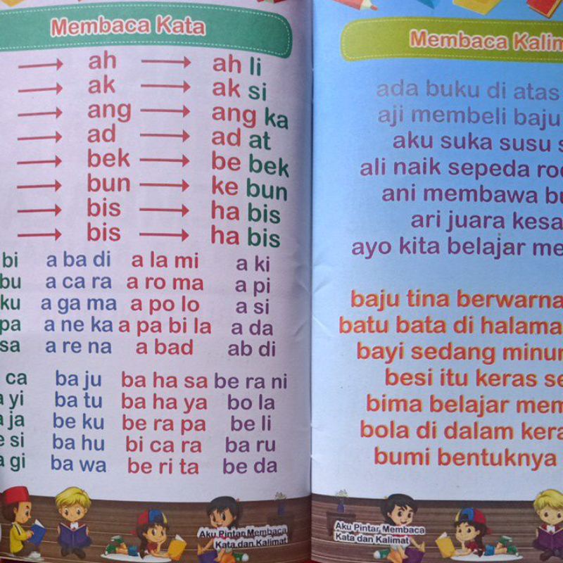 Buku Aku Pintar Membaca Kata &amp; Kalimat Untuk Usia 4-6 Tahun