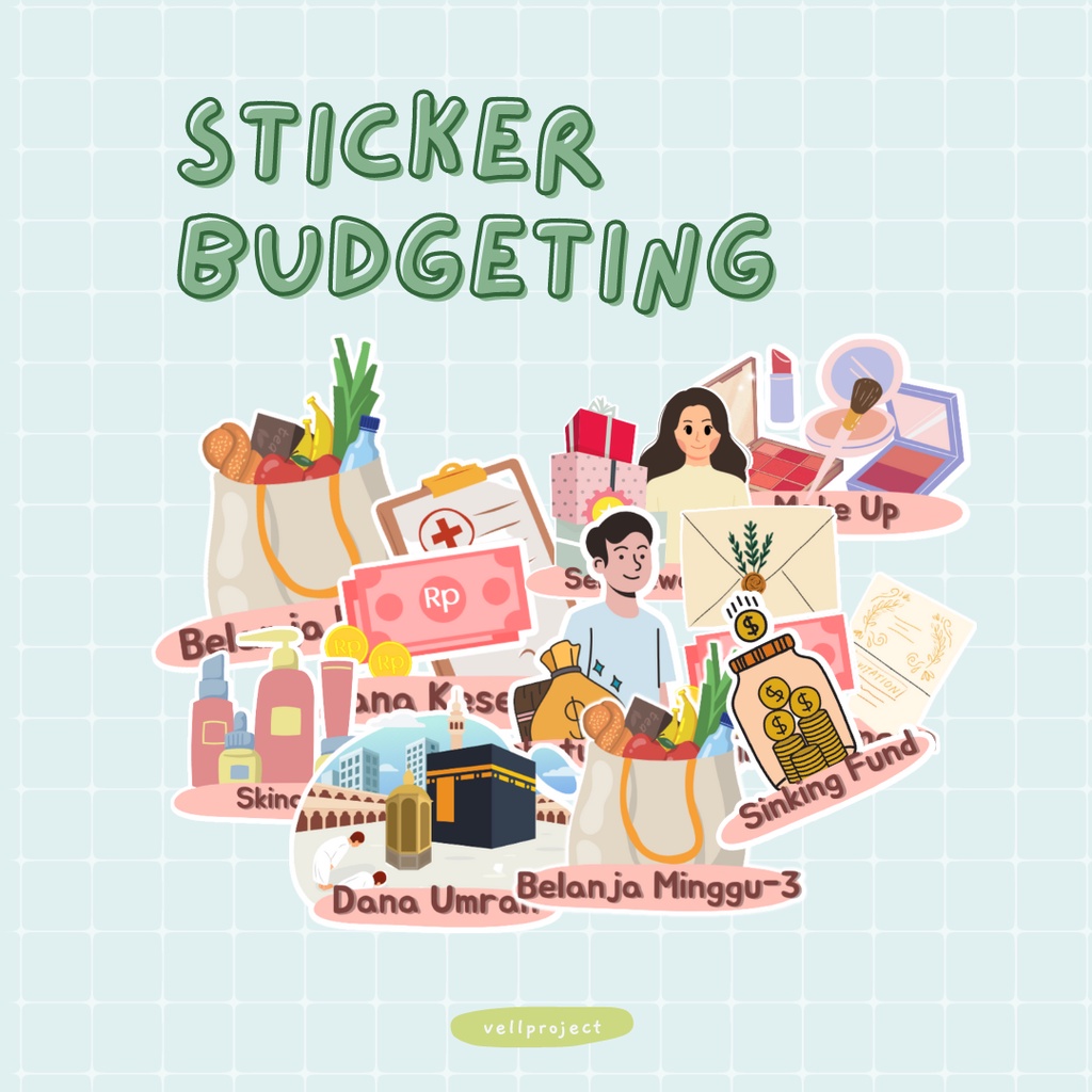 (PART 2)Stiker Budgeting Cutting / Stiker Budgeting Dompet Keuangan / Dompet Disiplin / Label Dompet