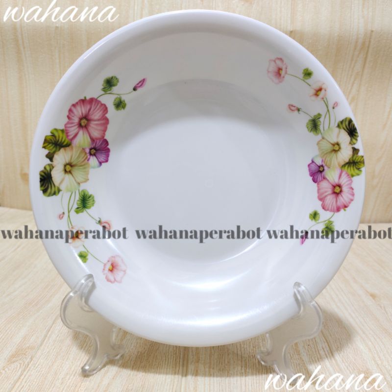 6pcs piring makan melamin motif /piring makan melamin termurah .piring makan motif bunga hijau kcill