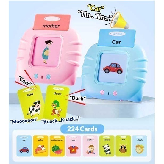 barokah gamis Flash Card Early Education Bilingual Device pengenalan kosakata