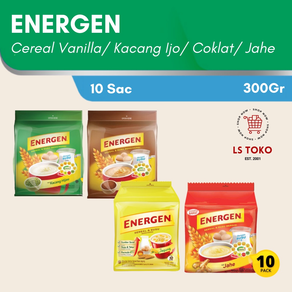 

Energen sereal & susu bersinergi rencengan isi 10 sac x 30gr