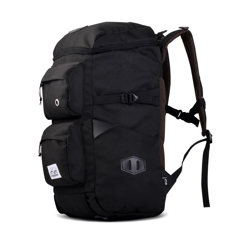 SOLANO BLACK ORIGINAL x ATVA Tas Ransel Casual Hitam Pria Daily Backpack Kuliah Kampus Kerja Kantor Sekolah SMA SMK Remaja Dewasa Tas Punggung Laptop Ukuran Besar 14 Inch Bagpack Distro Premium Outdoor Travel Traveling Bag Keren Terbaru Kekinian Branded