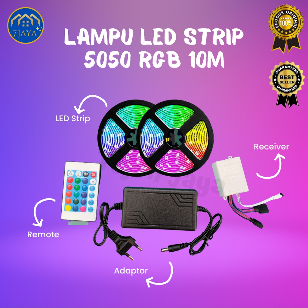 Lampu LED Strip 2835 5050 RGB IP 33