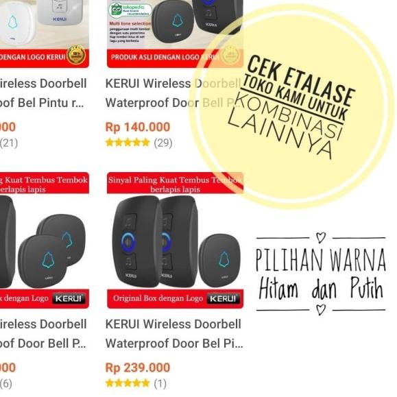 Bel Pintu Rumah KERUI Wireless Receiver - Hitam