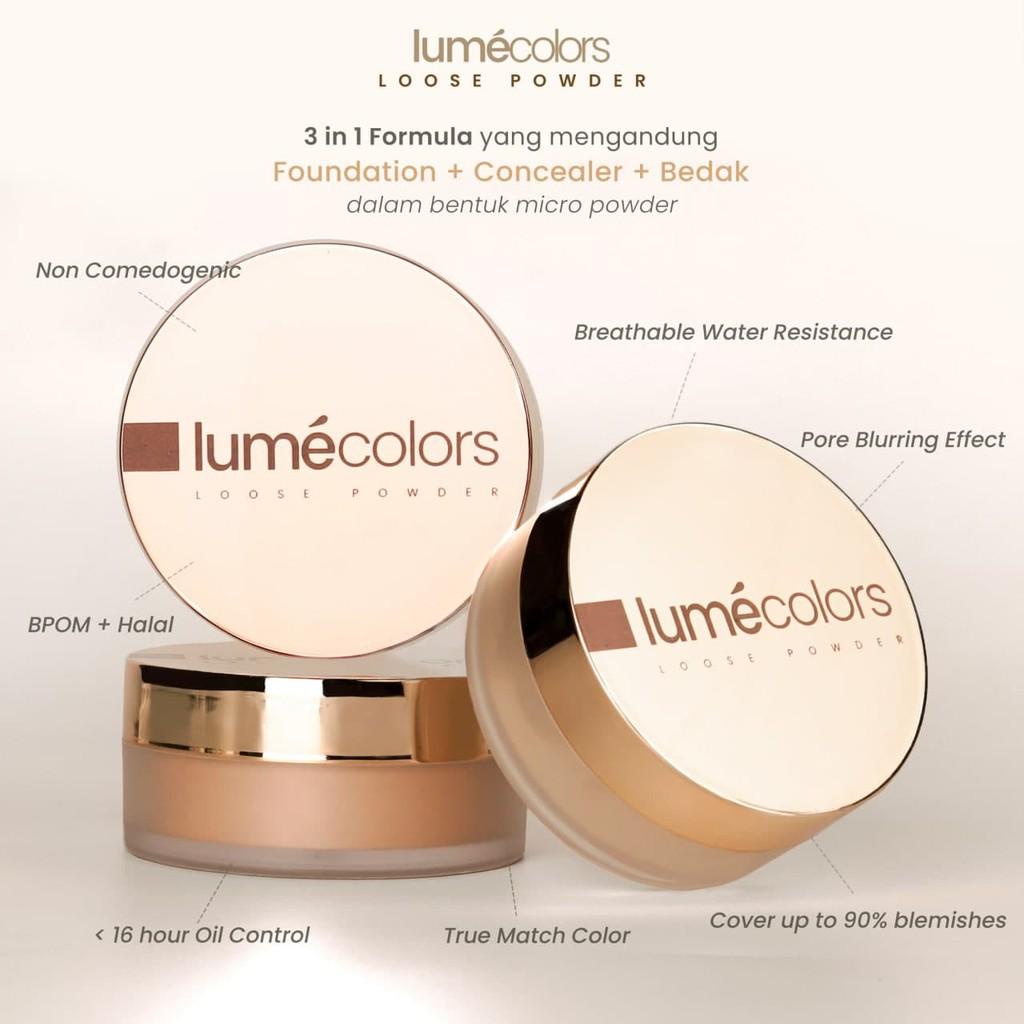 Lumecolors Bali ~ Loose Powder Pore Blurring Effect With Oil Control Bedak Tabur Lumecolor Bedak Tabur Lume Shade Light