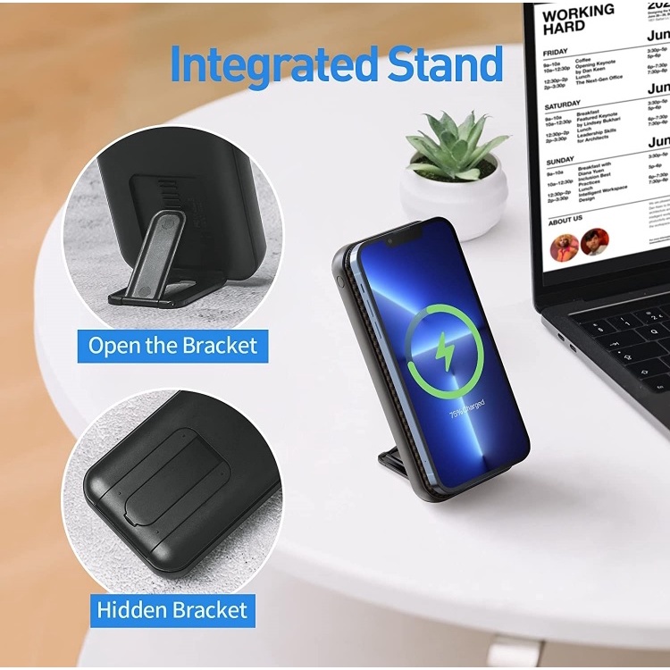 IWALK UBP20000M Magnetic Wireless Powerbank 20000mAh with Phone Stand - Powerbank Magnetic dengan Phone Stand dari iWALK