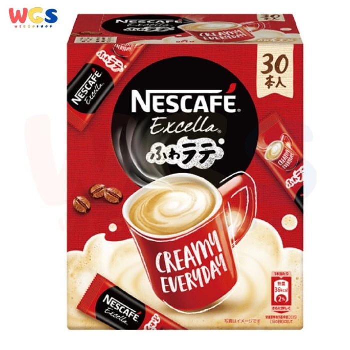 NESCAFE EXCELLA FLUFFY FUWA LATTE INSTANT COFFEE 30 STICKS 222G