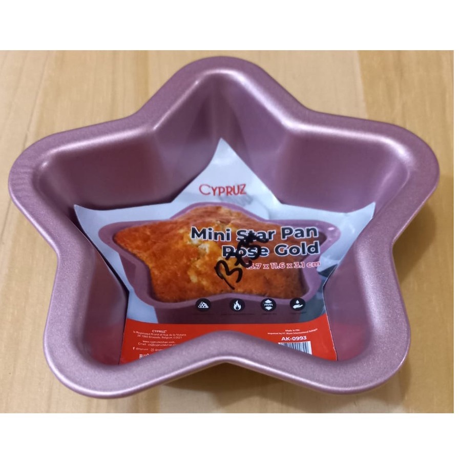 Cypruz AK-0993 Loyang Mini Star Pan Rose Gold 13.7 x 11.6 x 3.1 cm