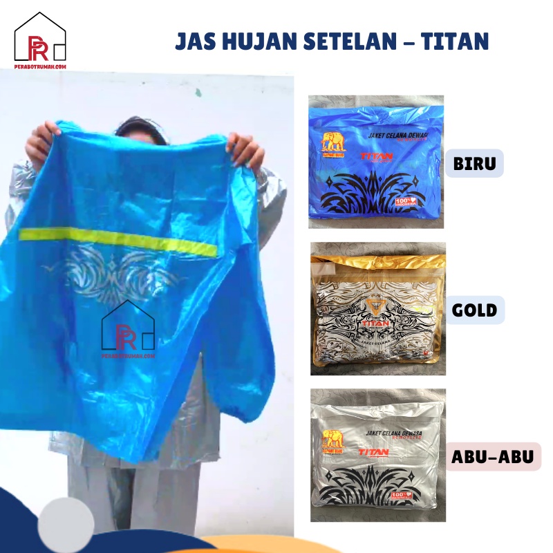 Jas Hujan Dewasa Setelan Jaket Celana / Mantel Hujan Besar Atas Bawah