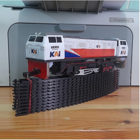 Kereta Track Kereta Api Indonesia - Mainan Lokomotif Cc 206 (Handmade)