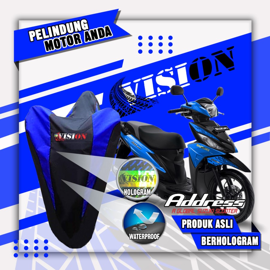 Sarung Motor SUZUKI address Merk VISION Anti Air CoverBody Waterproof