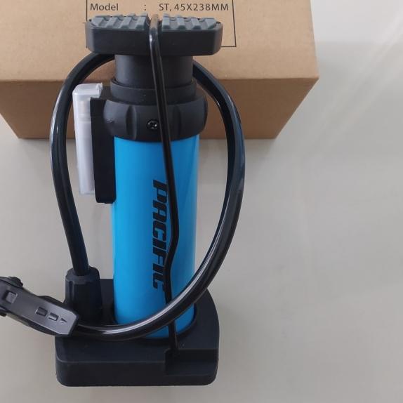 pompa angin portable ban sepeda / motor, pompa angin, pompa injak kaki - Biru
